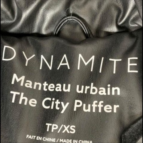 Dynamite Oversized Leather Puffer Jacket - Picture 2 of 3